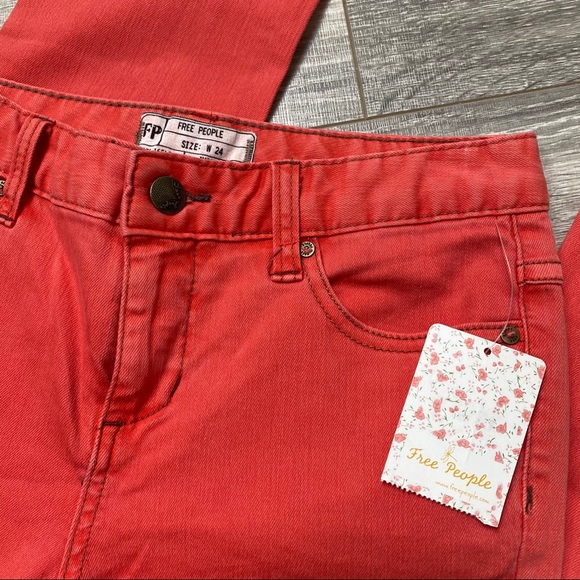 NWT Free people salmon slim straight jeans 24 - Picture 2 of 9